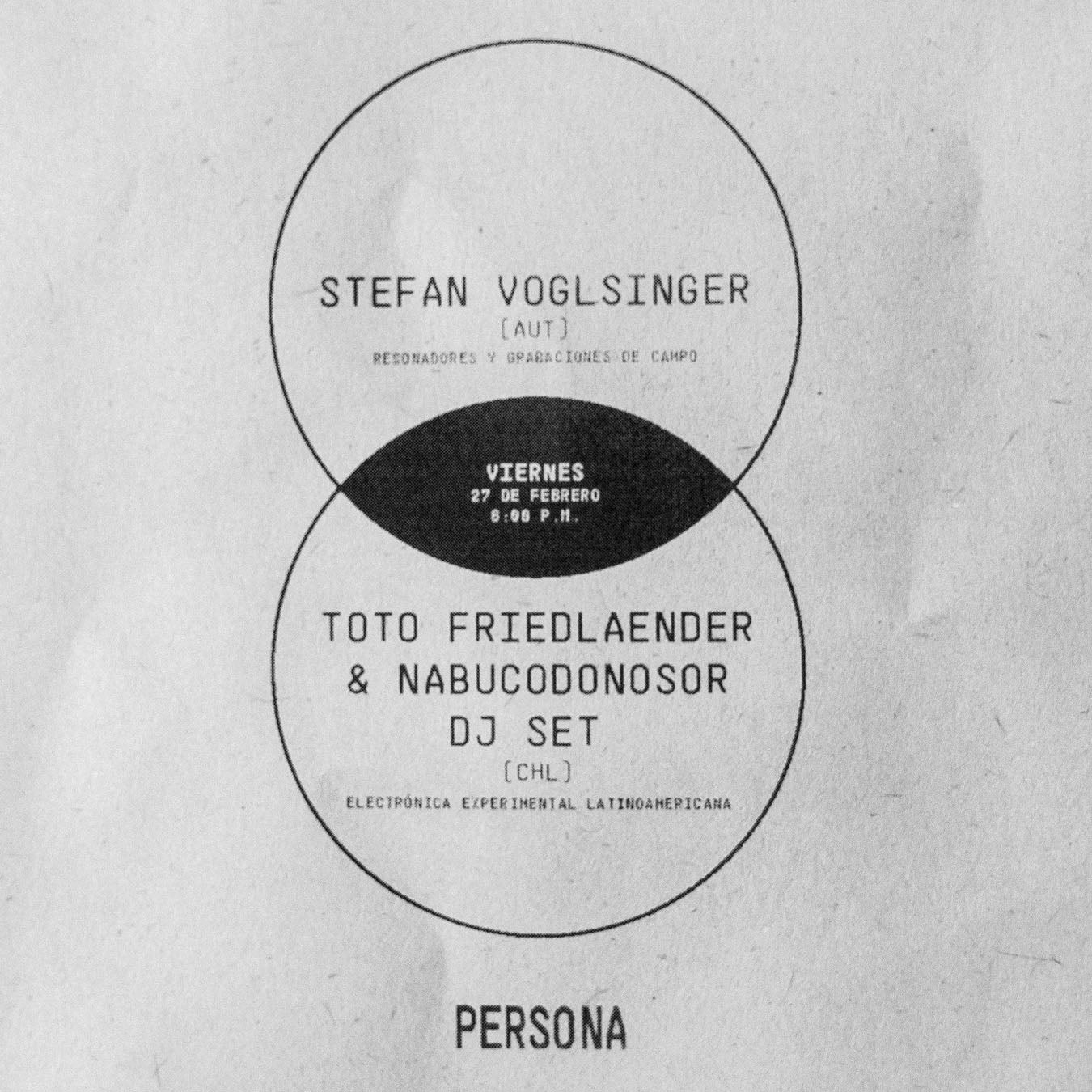 Stefan Voglsinger (AUT) - Toto Friedlaender & Nabucodonosor DJ set (CHL)