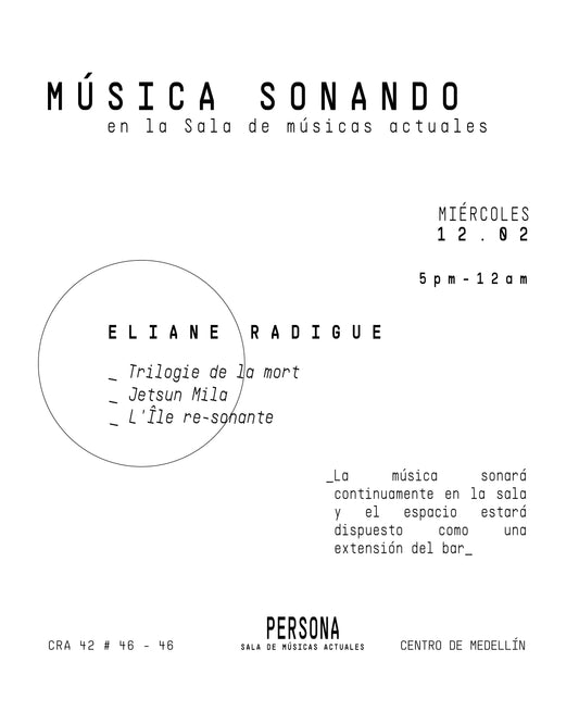 Música sonando: Éliane Radigue 12.02