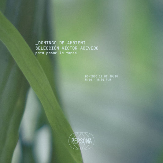 Afiche de Domingo de ambient: Selección de Víctor Acevedo, en Persona, sala de músicas actuales, Medellín