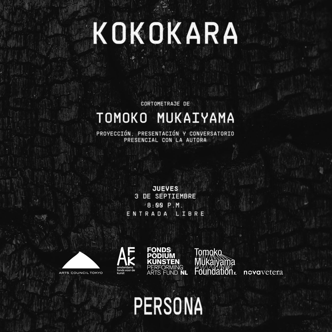 Afiche de Ciclo de cine: KOKOKARA, en Persona, sala de músicas actuales, Medellín