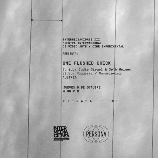 One Flushed Cheek - Jueves 9 de octubre de 2025 - Proyecto colaborativo entre Maggessi/Morusiewicz (video) y Sadie Siegel & Seth Cluett (audio) - Ciclo de cine silente - Muestra Intermediaciones - Entrada libre - PERSONA es un bar en el centro de Medellín que acoge en sus adentros una sala de músicas actuales dispuesta a la conversación acerca del sonido y sus nuevas materialidades - Sala de conciertos enfocada en música de vanguardia y experimentación sonora - Persona / Bar · Sala de conciertos